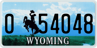 WY license plate 054048