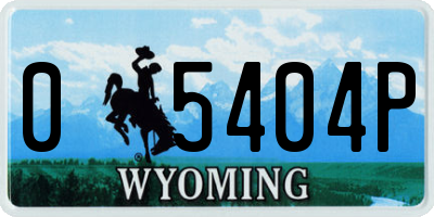 WY license plate 05404P