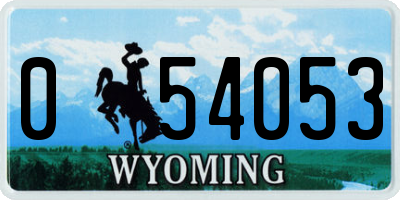 WY license plate 054053