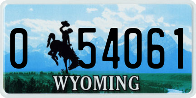 WY license plate 054061
