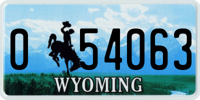 WY license plate 054063
