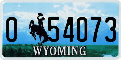 WY license plate 054073