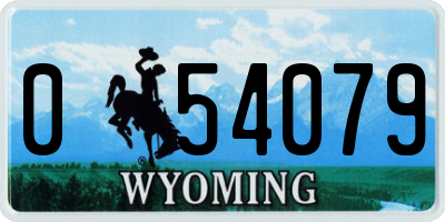 WY license plate 054079