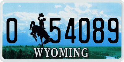 WY license plate 054089