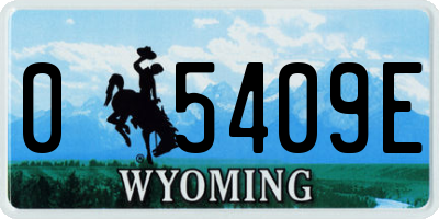 WY license plate 05409E