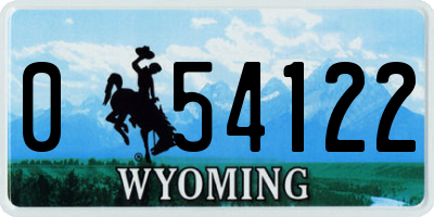 WY license plate 054122