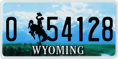 WY license plate 054128