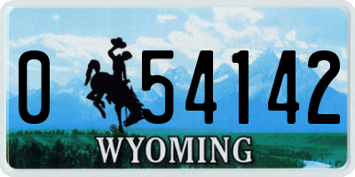 WY license plate 054142