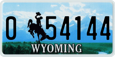 WY license plate 054144