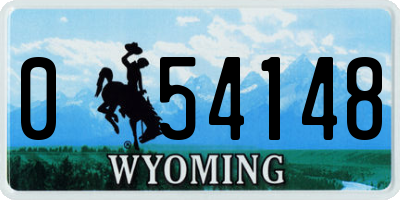 WY license plate 054148