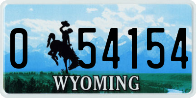 WY license plate 054154