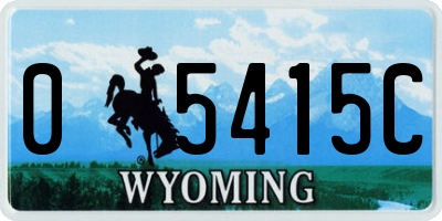 WY license plate 05415C