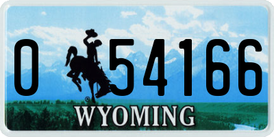 WY license plate 054166