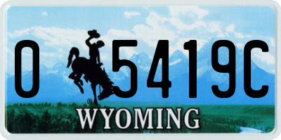 WY license plate 05419C