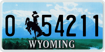 WY license plate 054211