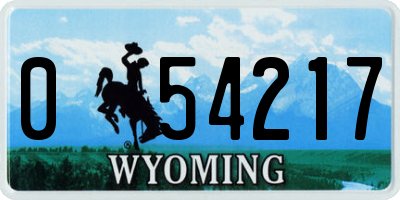 WY license plate 054217