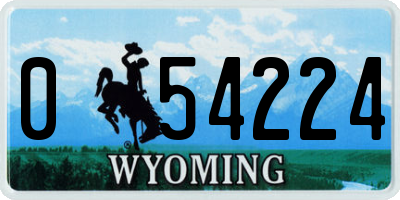 WY license plate 054224