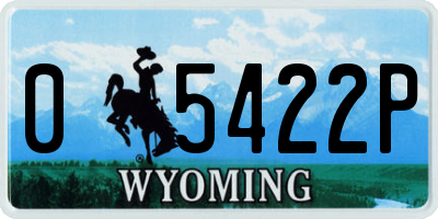 WY license plate 05422P