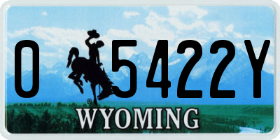 WY license plate 05422Y