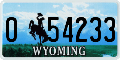 WY license plate 054233