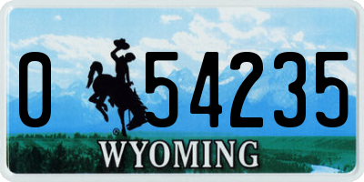 WY license plate 054235