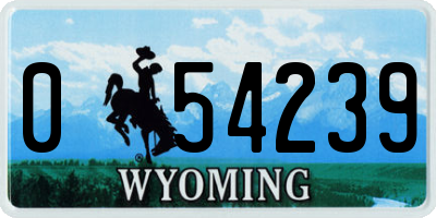 WY license plate 054239