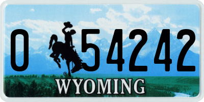 WY license plate 054242