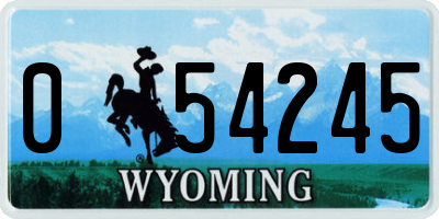 WY license plate 054245