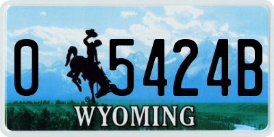 WY license plate 05424B