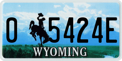 WY license plate 05424E