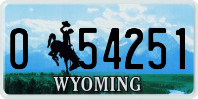 WY license plate 054251