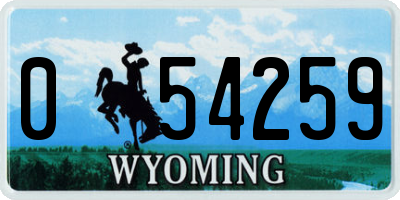 WY license plate 054259