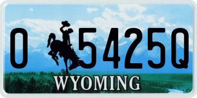 WY license plate 05425Q