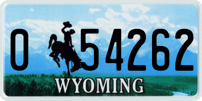 WY license plate 054262