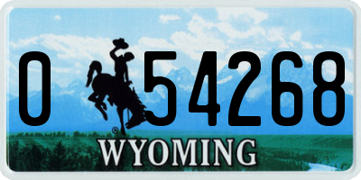 WY license plate 054268