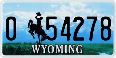 WY license plate 054278