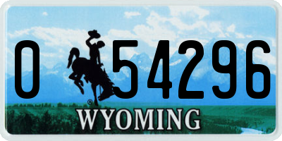 WY license plate 054296