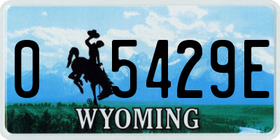 WY license plate 05429E