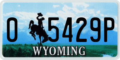 WY license plate 05429P