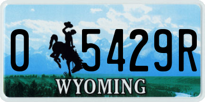 WY license plate 05429R