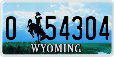 WY license plate 054304