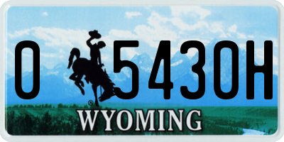 WY license plate 05430H