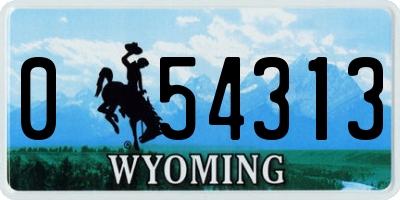 WY license plate 054313
