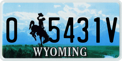 WY license plate 05431V