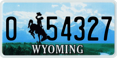 WY license plate 054327