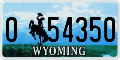 WY license plate 054350