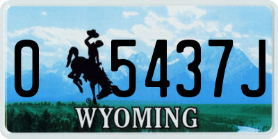 WY license plate 05437J