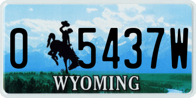 WY license plate 05437W