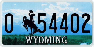 WY license plate 054402