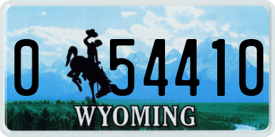 WY license plate 054410